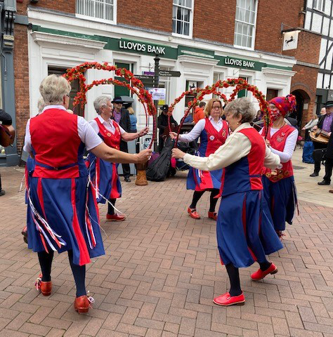 dancing in one of Lichfield's city streets